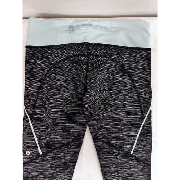 Lululemon Run Excel Crop Wee Are From Space Black Aquamarine Legging 4 Pocket - Picture 6 of 7